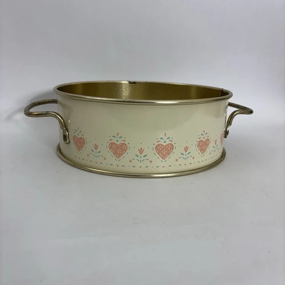 Corning Ware Forever Yours Metal Base Holder For Pyrex Pink Hearts 2Qt Casserole
